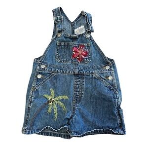 GAP Baby Vintage 100% Cotton Non-Stretch Denim Overalls with Embroidered Design